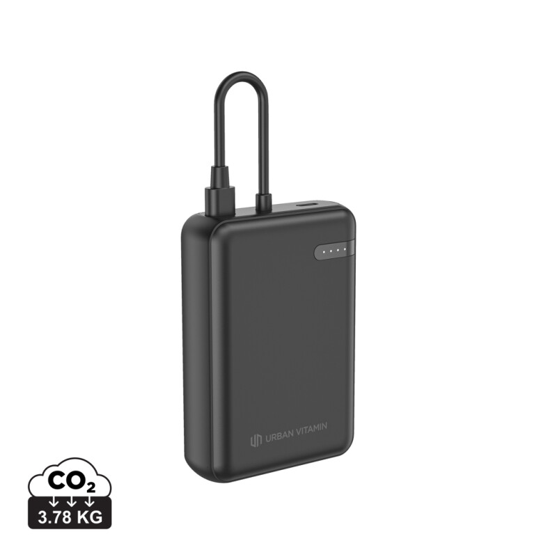 Urban Vitamin PD powerbanka z RCS recyklovaného plastu 10000mAh 20W, černá
