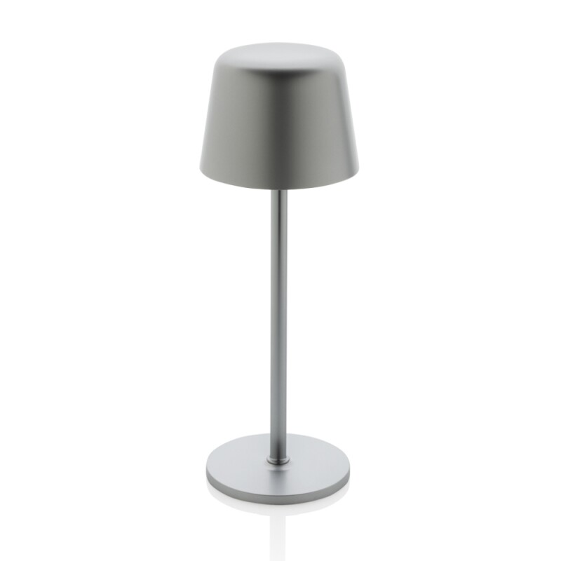 USB dobíjecí stolní lampa z RCS recyklovaného plastu, stříbrná