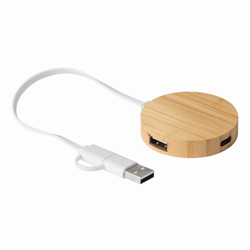 USB rozbočovač, hnědá