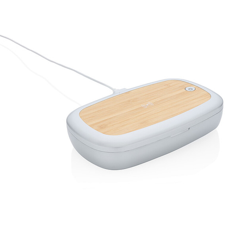 UV-C sterilizační box s bezdrátovým nabíjením 5W Rena, bílá