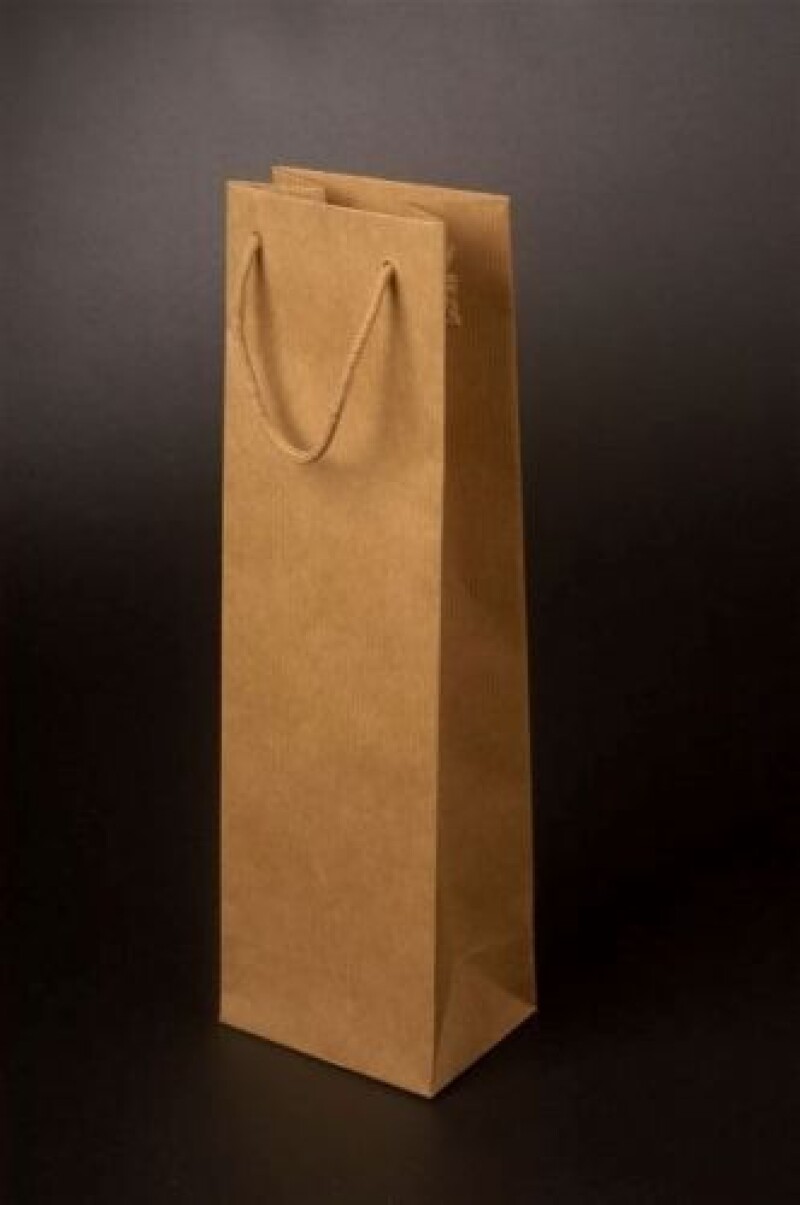 VINNIE Papírová taška na láhev vína 12 x 40 x 9 cm, hnědá