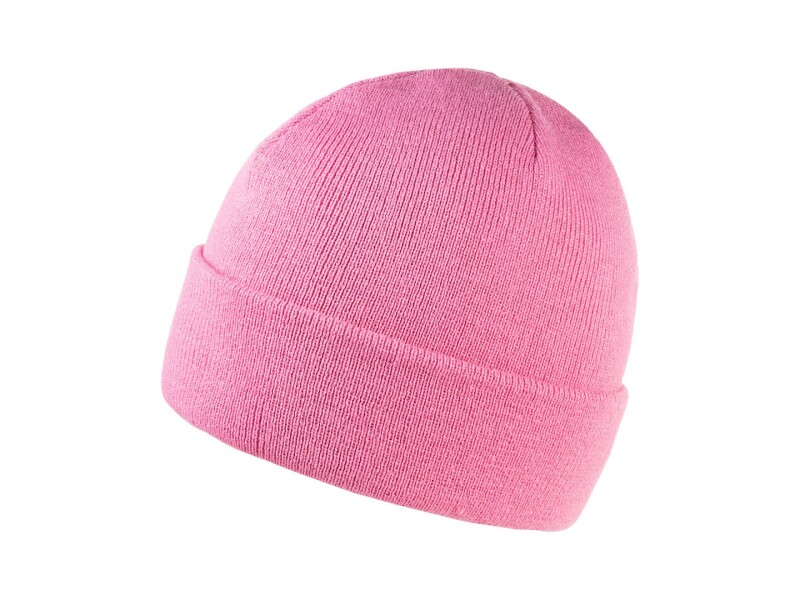 ZOBAR Dvojitě pletená zimní čepice, unisex, světle růžová