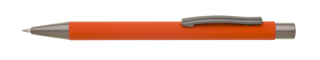 Kovová propiska s pogumovaným povrchem, oranžová