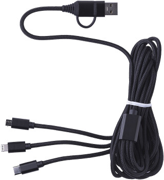 PETLER Nabíjecí kabel s více koncovkami, černá