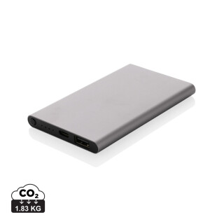 Powerbanka 4000mAh, recyklovaný plast a hliník, šedá