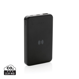 Powerbanka 5000mAh s bezdrátovým nabíjením, černá