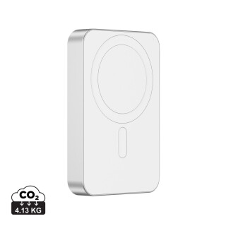 Powerbanka 10000mAh s bezdrátovým nabíjením, stříbrná