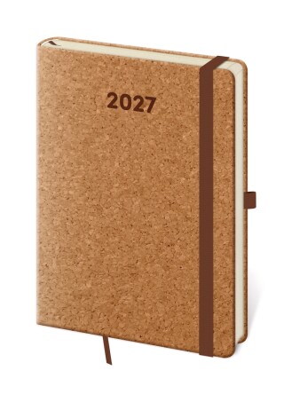 Diář denní A5 Cork - hnědá 2027