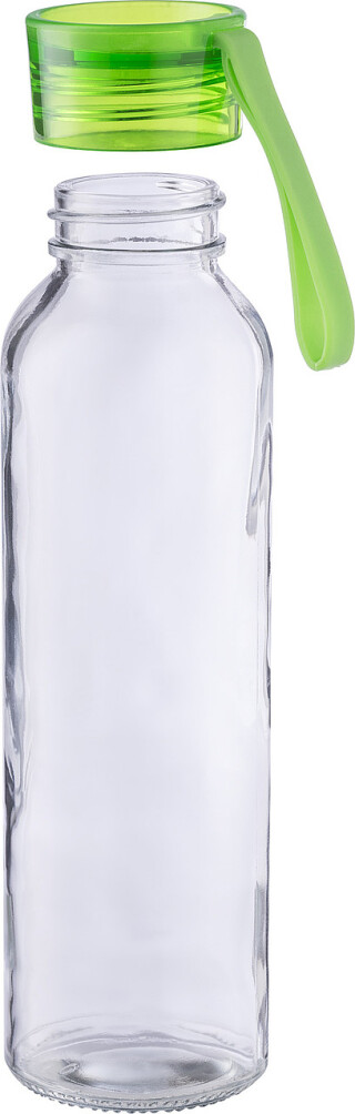 Skleněná láhev na pití, 500ml, se světle zeleným víčkem