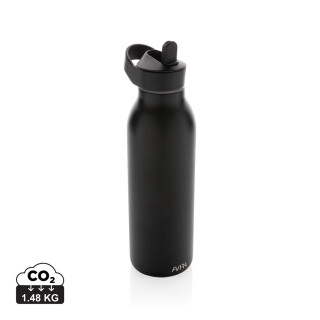 Termo láhev na pití s brčkem, 500ml, černá