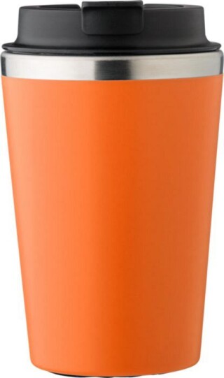 MARON Cestovní hrnek z nerezové oceli a PP, 350 ml, oranžová