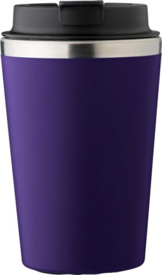 MARON Cestovní hrnek z nerezové oceli a PP, 350 ml, fialový