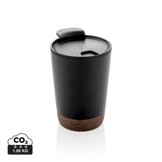 Termohrnek s korkovým dnem, 300ml, černý