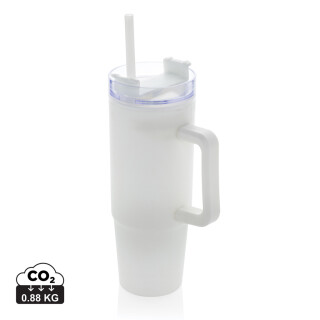 Termohrnek s brčkem na pití, 750 ml, bílý