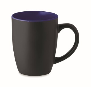 Keramický hrnek, 290ml, z venku černý, uvnitř tmavě modrý