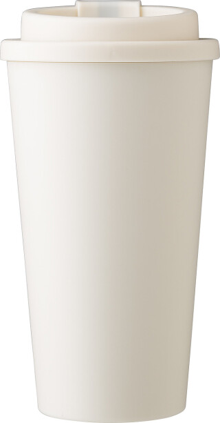 Plastový kelímek s víčkem na pití, 475ml, béžový