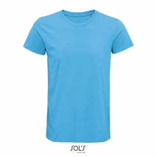 Pánské tričko SOLS CRUSADER MEN - ROUND-NECK FITTED JERSEY T-SHIRT, světle modrá, S