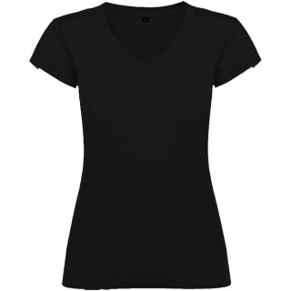 Dámské tričko s krátkým rukávem a výstřihem do V, ROLY VICTORIA, černá, vel. 3XL