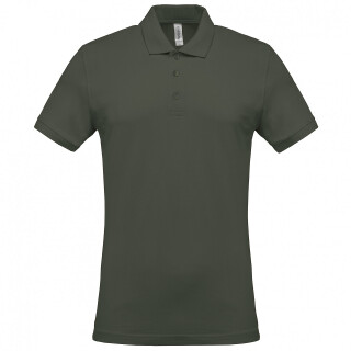 Pánské polotriko KARIBAN SHORT-SLEEVED PIQUÉ POLO SHIRT, vojenská zelená tmavá, 3XL