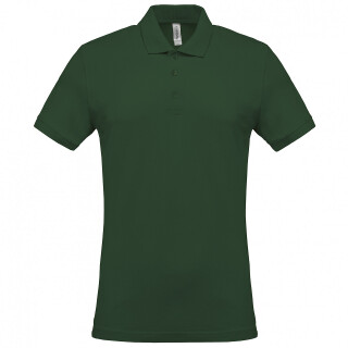 Pánské polotriko KARIBAN SHORT-SLEEVED PIQUÉ POLO SHIRT, tmavě zelená, L