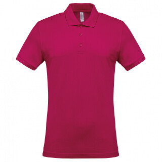 Pánské polotriko KARIBAN SHORT-SLEEVED PIQUÉ POLO SHIRT, fuksiová, M