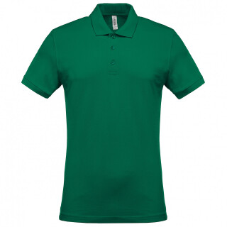 Pánské polotriko KARIBAN SHORT-SLEEVED PIQUÉ POLO SHIRT, středně zelená, S