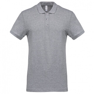 Pánské polotriko KARIBAN SHORT-SLEEVED PIQUÉ POLO SHIRT, světle šedý melír, 4XL