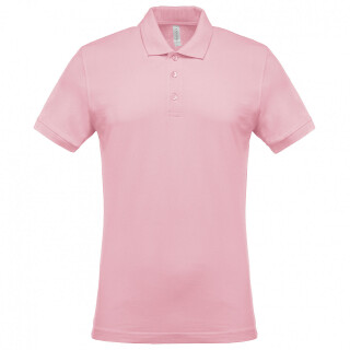 Pánské polotriko KARIBAN SHORT-SLEEVED PIQUÉ POLO SHIRT, světle růžová, L