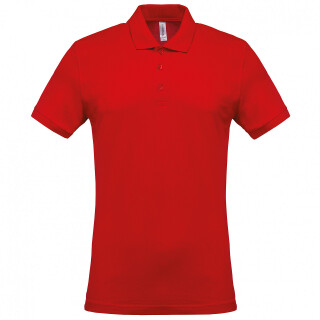 Pánské polotriko KARIBAN SHORT-SLEEVED PIQUÉ POLO SHIRT, červená, 2XL