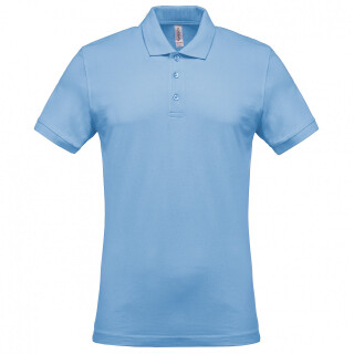 Pánské polotriko KARIBAN SHORT-SLEEVED PIQUÉ POLO SHIRT, světle modrá, S