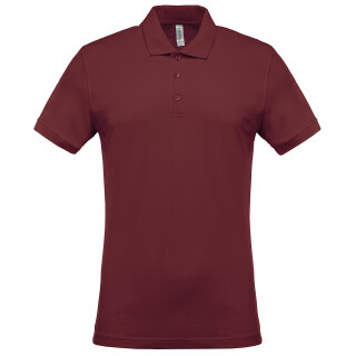 Pánské polotriko KARIBAN SHORT-SLEEVED PIQUÉ POLO SHIRT, vínová, XL