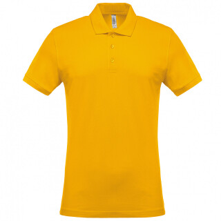 Pánské polotriko KARIBAN SHORT-SLEEVED PIQUÉ POLO SHIRT, žlutá, 3XL