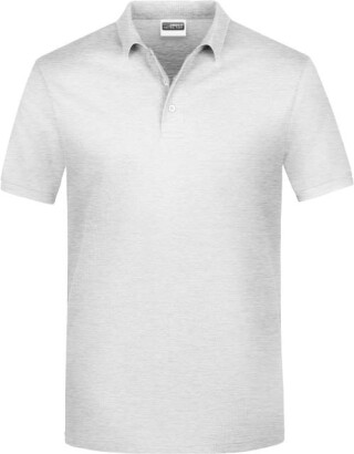 Pánské piqué polo James & Nicholson, světle šedý melír, 4XL