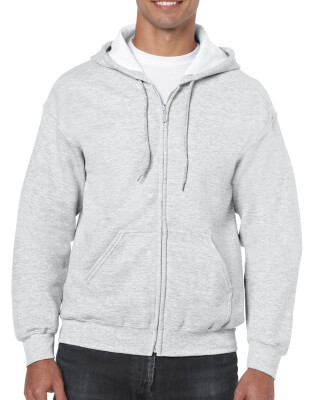 Pánská mikina GILDAN HEAVY BLEND ADULT FULL ZIP HOODED 271g, světle šedá, XL