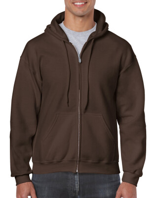 Pánská mikina GILDAN HEAVY BLEND ADULT FULL ZIP HOODED 271g, středně hnědá, L