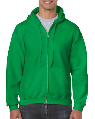 Pánská mikina GILDAN HEAVY BLEND ADULT FULL ZIP HOODED 271g, středně zelená, S
