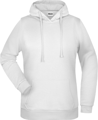 Dámská mikina s kapucí James Nicholson sweat hoodie women, bílá, vel. XS