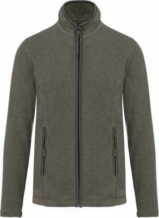 Dámská mikrofleecová mikina Kariban fleece jacket women, tmavě zelený melír, vel. L