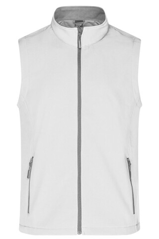 Pánská vesta James & Nicholson Promo softshell, bílá L