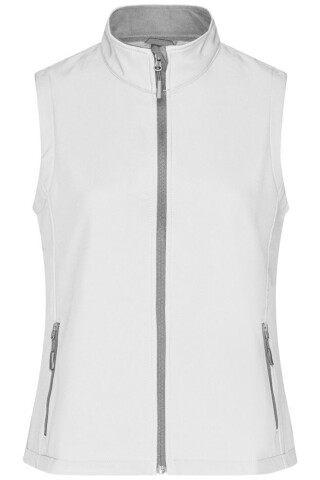 Dámská vesta James & Nicholson Promo softshell, bílá, velikost S
