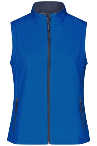 Dámská vesta James & Nicholson Promo softshell, modrá/námořní modrá, velikost XL