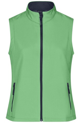 Dámská vesta James & Nicholson Promo softshell, zelená/námořní modrá, velikost XL