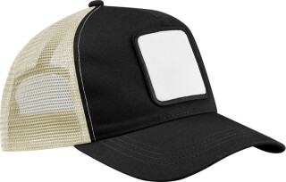 SEFIDA Pětipanelová trucker kšiltovka s nášivkou, černá/béžová