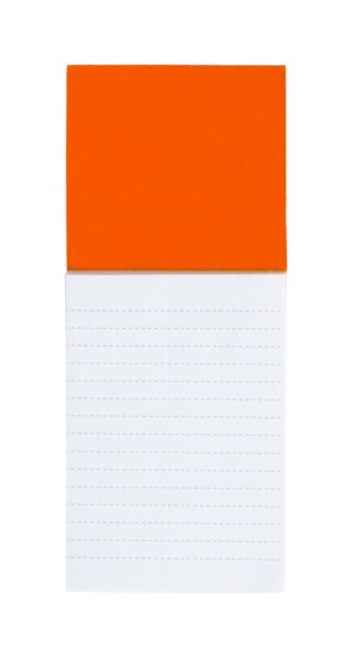 Barevná magnetka na lednici se 40ti listým blokem, 60x148mm, oranžová