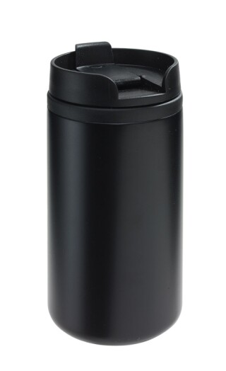 BEDYS Termohrnek 250ml, uvnitř plast, zvenku nerez, černý