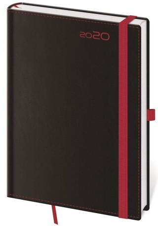 Black Red 2027 diář týdenní A5, černý s červenou gumičkou