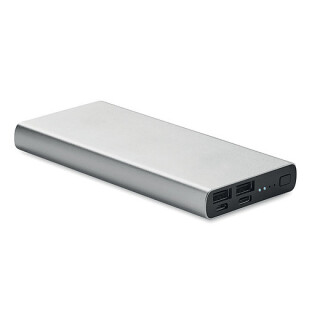 BRAHMA Hliníková powerbanka s kapacitou 10 000 mAh, stříbrná