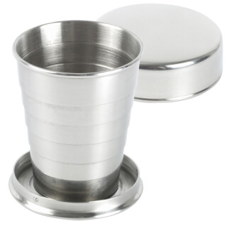 Cestovní skládací kelímek z kovu, 100ml