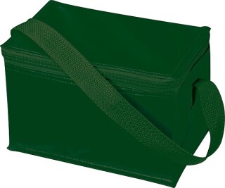 Chladící taška na 6 plechovek s popruhem, nylon, zelená