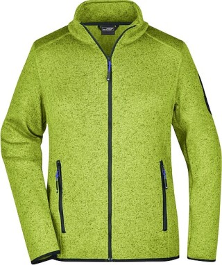 Dámská fleecová bunda James Nicholson knit fleece jacket women, jasně zelená/modrá, vel. XXL